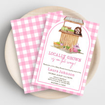 Pink Locally Grown Farmer Market Baby Shower   BS3