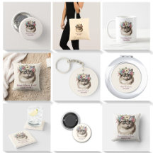 Best Mom Ever - Watercolor Floral Cat