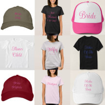Bride Party Wedding Hats And Shirts 