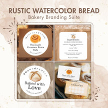 Rustic Watercolor Bread Bakery Branding Suite