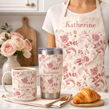 Vintage Toile De Jouy Dusty Rose Pattern Home 