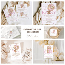 Baby Pink Teddy Bear With Balloons & Hearts