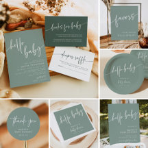 SAM BABY Modern Sage Green Minimal Boho