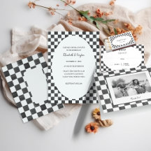 Painted Black and White Check Wedding Collection