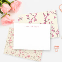 Shabby Chic Personalized Name Stationery Note Card