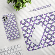 White and Purple Trellis, Latticework, Quatrefoil