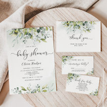 Greenery eucalyptus baby shower