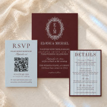 Elegant French Blue & Burgundy Estate Wedding