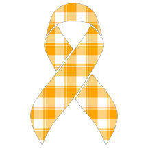 Kidney Cancer Awareness Plaid, Orange Ribbon