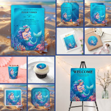 Blue Mermaid Under the Sea Baby Shower