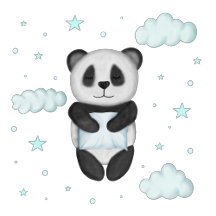 Baby panda with pillow clipart