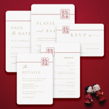 Modern Double Happiness Chinese Wedding 