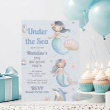 Blue Under the Sea Mermaid Birthday Party