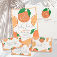 Little Cutie Modern Orange Baby Shower Collection