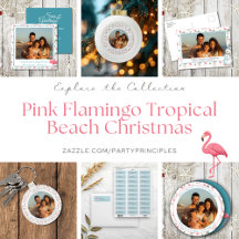 Pink Flamingo Tropical Beach Christmas Collection