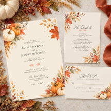 Rustic Elegant Harvest Pumpkin wedding stationery