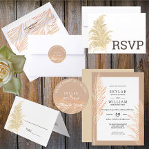 Pampas Grass Beach Wedding Modern Rustic Botanical
