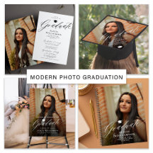 Elegant script graduation black and white supplies