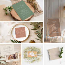 Baby shower script modern sage green elegant