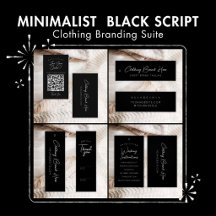 Minimalist Black Script Clothing Branding Suite