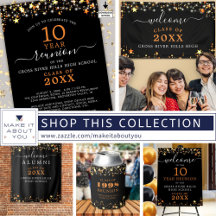 Class Reunion Orange and Black Party Supplies