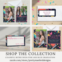 Colorful Retro 80's graduation