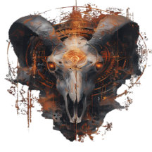 Ram Skull Occult Steampunk Dark Art Collection