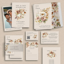 Rustic Floral Brown Neutral Wedding