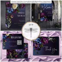 Dark Moody Blue & Lavender Bridal Shower