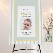 Elegant Sage Green Gold Baptism Collection