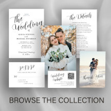 Modern elegant black and white wedding suite