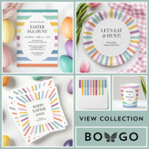 Colorful Modern Simple Kids Easter Egg Hunt Party