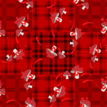 Red Revelry Mushroom Plaid