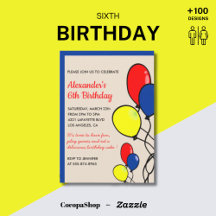 🎉 6th Birthday Invitation – Girl & Boy 🎂✨