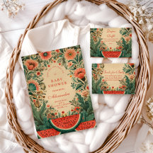 Vintage Watermelon Garden Botanical Baby Shower