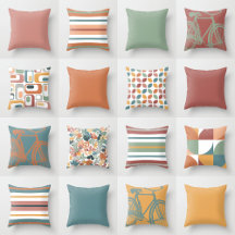 Teal Sage Rust Orange Terracotta Peach Retro Home