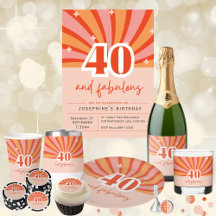"40 & fabulous" Retro Peach Swirl Collection