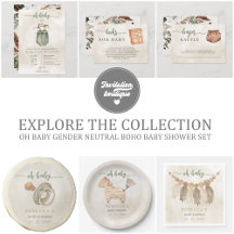 Oh Baby Gender Neutral Boho Baby Shower Set