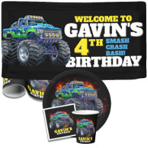 4th Birthday Monster Truck Party Supplies