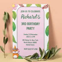 Cute Hamster Botanical Themed Kid's Birthday Party