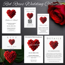 Heart Shaped Red Roses White Wedding Collection