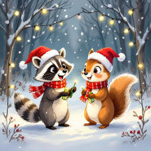 Forest Animals Whimsical Christmas