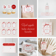 Modern Red Apple in Our Eye Baby Shower Collecti