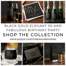 Black Gold Elegant 50 & Fabulous Birthday Party 
