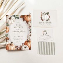 Cozy Neutral Pumpkin Baby Shower