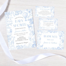Safari Toile De Jouy Boy Baby Shower
