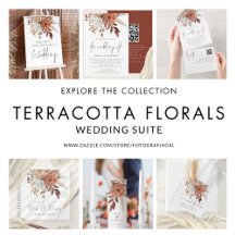 Terracotta Rust Autumnal Florals Wedding Suite