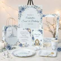 Dusty Blue Cinderella Sweet 16 Fairytale Birthday 