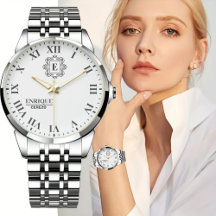 Classic Roman Numeral Monogram wristwatch
