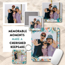 Beach Vacation Family Keepsake Aqua and Pink